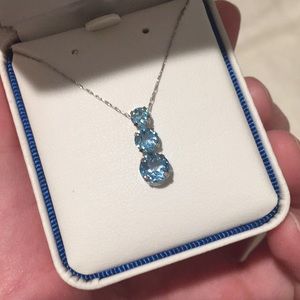 Turquoise necklace, silver plated